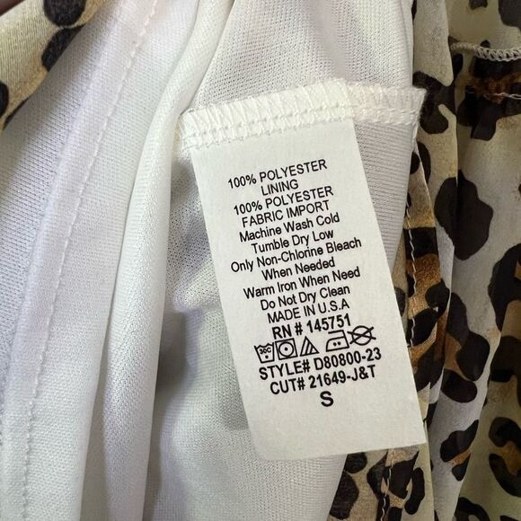 NWT Altar'd State Leopard Print Long Sleeve Flowy Tiered Mini Dress Size S - Picture 12 of 13